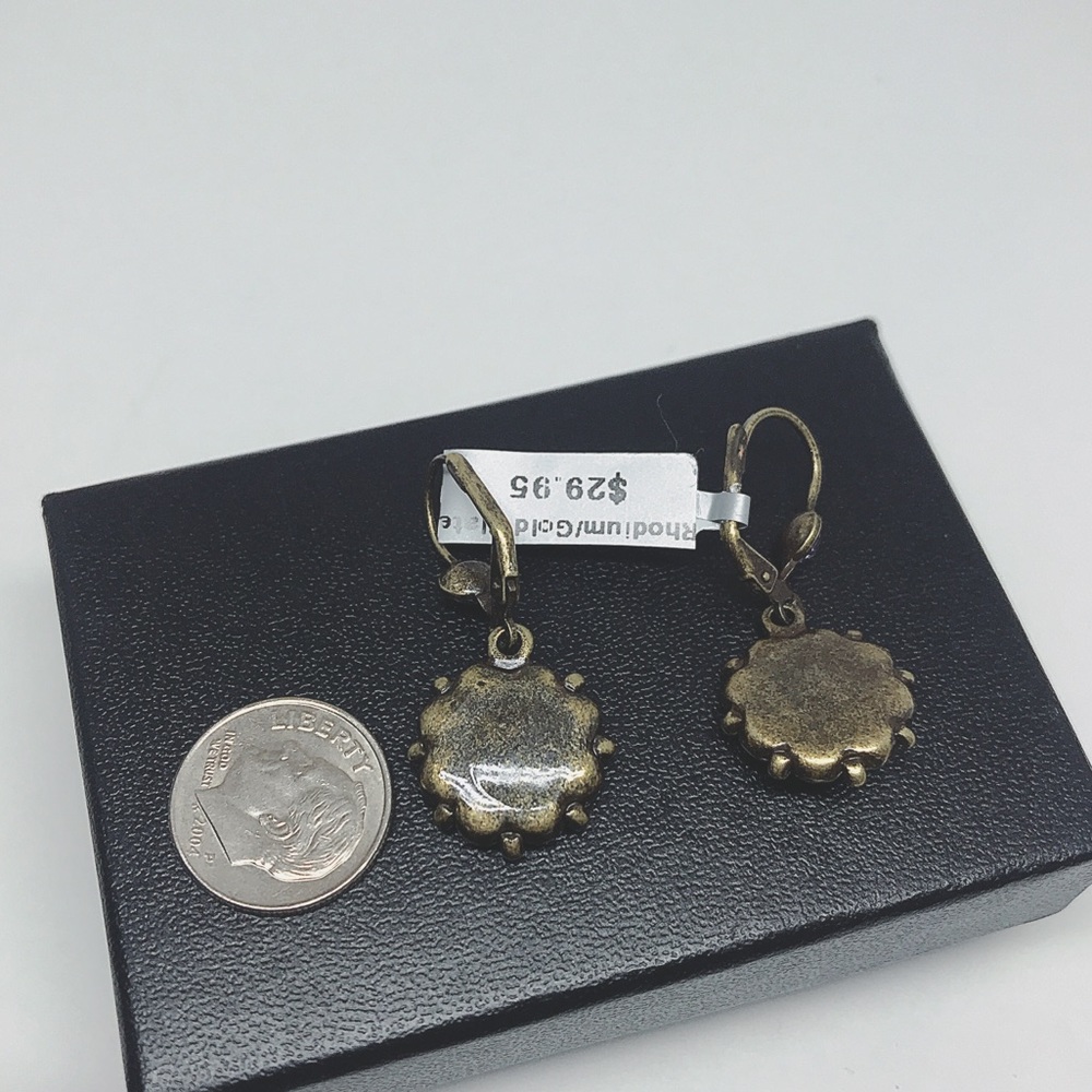 Colorful Vintage Look Flowers Drop Earring - Picture 7 of 8